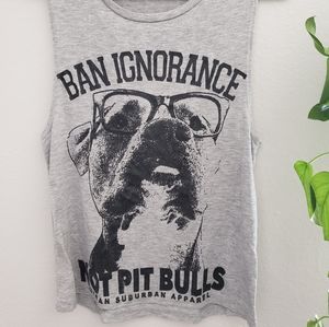 Urban Suburban Pit Bull graphic tee/ muscle tee